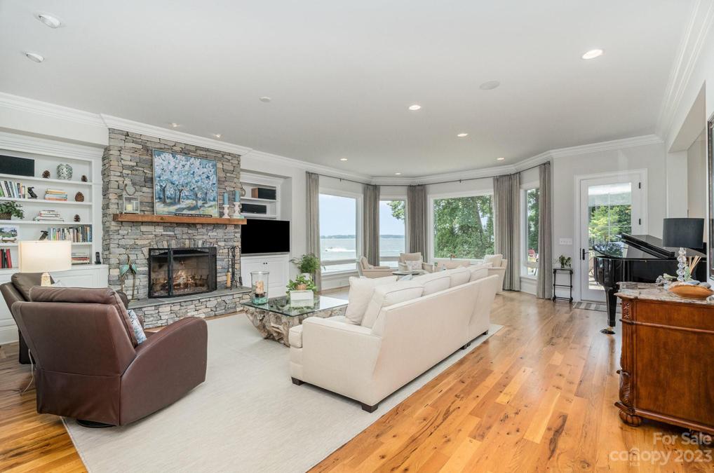 Great Room with Wood Burning Fireplace! Hardwood floors!