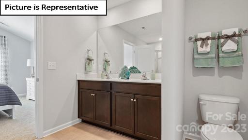 Primary bathroom with double vanities