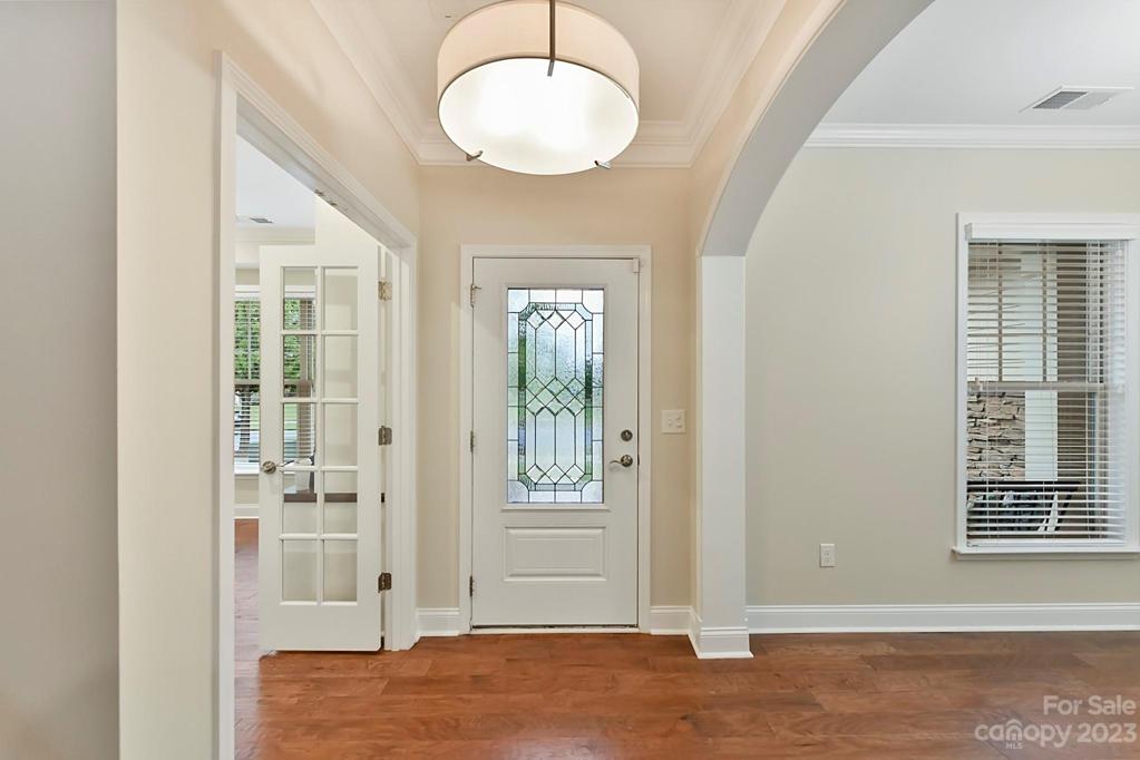 Upgraded Leaded Glass Door and Arched Entries
