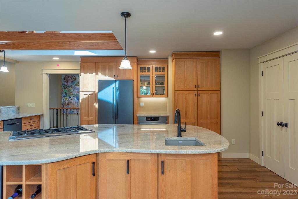 This photo demonstrates the abundance of natural light. The new VELUX skylight window assists with this.