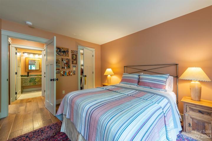 A large closet and a linen closet in the hallway provide lots of storage.
