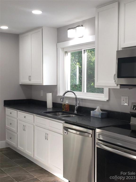 New stainless steel appliances and granite countertops