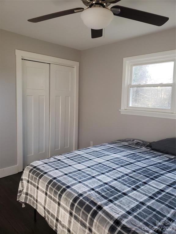 Primary bedroom with remote control ceiling fan