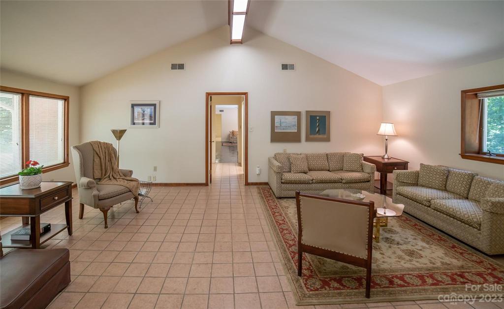 Family Room with vaulted ceiling