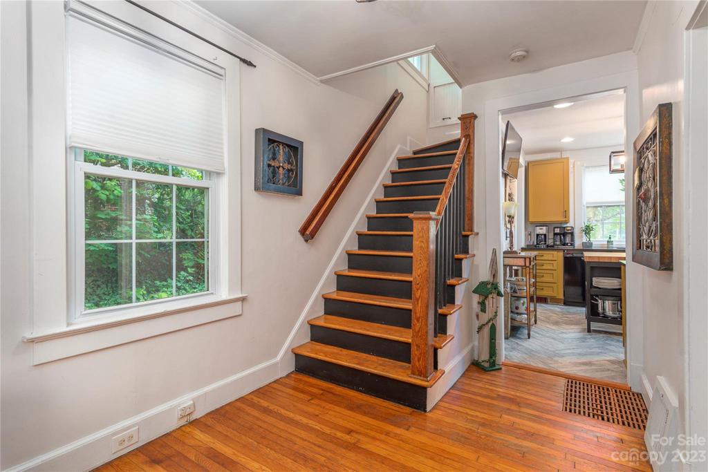 Stairs leading to bedrooms