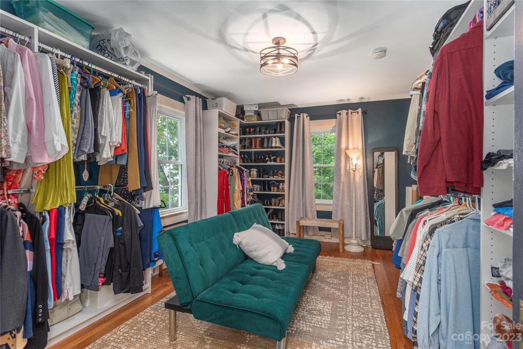 Closet off of primary bedroom
