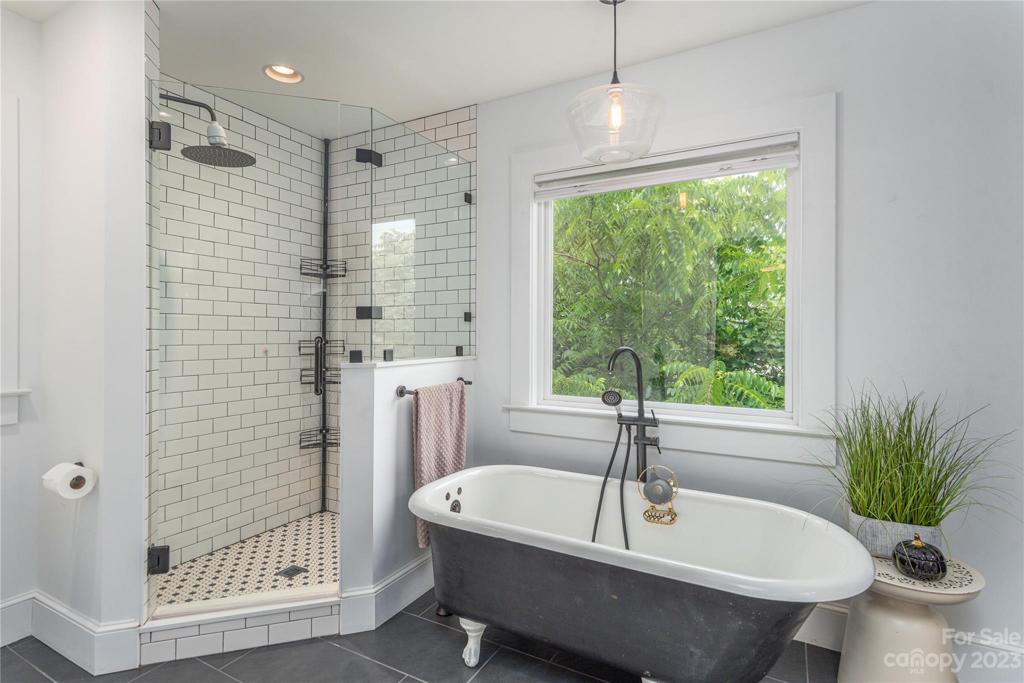 Claw foot tub and shower