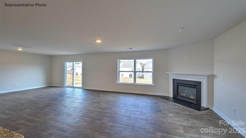 Family room with gas fireplace