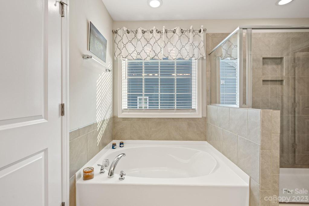 You'll love this soaking tub after a long day.