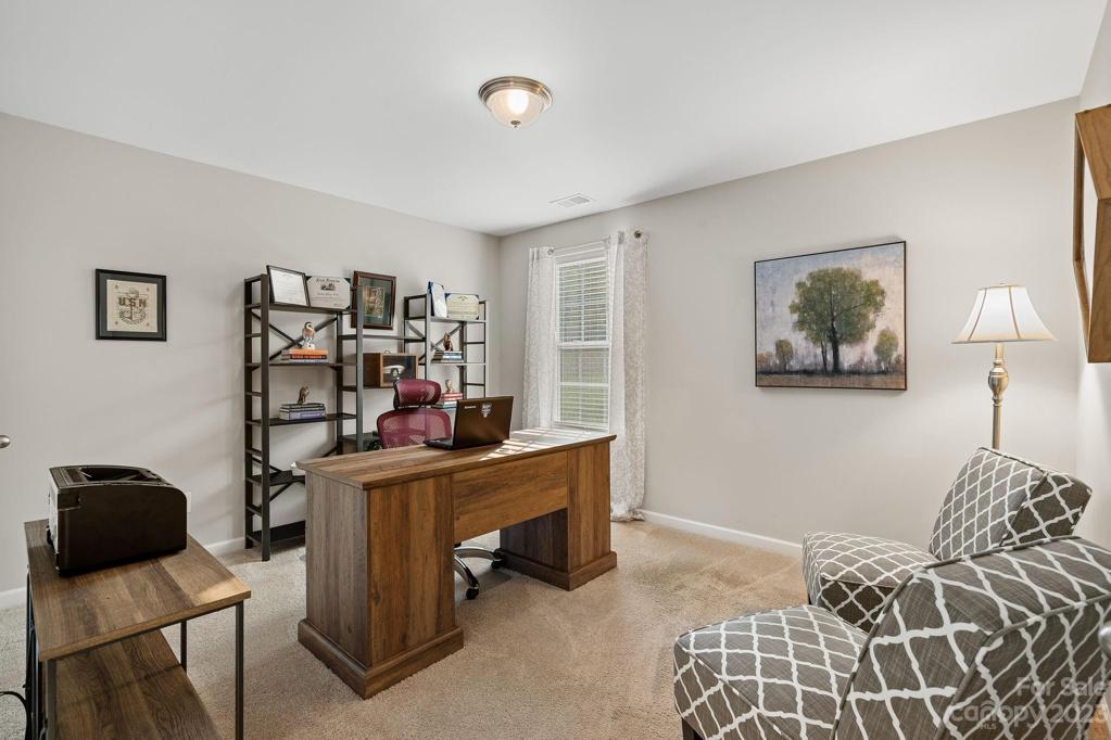 Guest bedroom currently being used as an office.