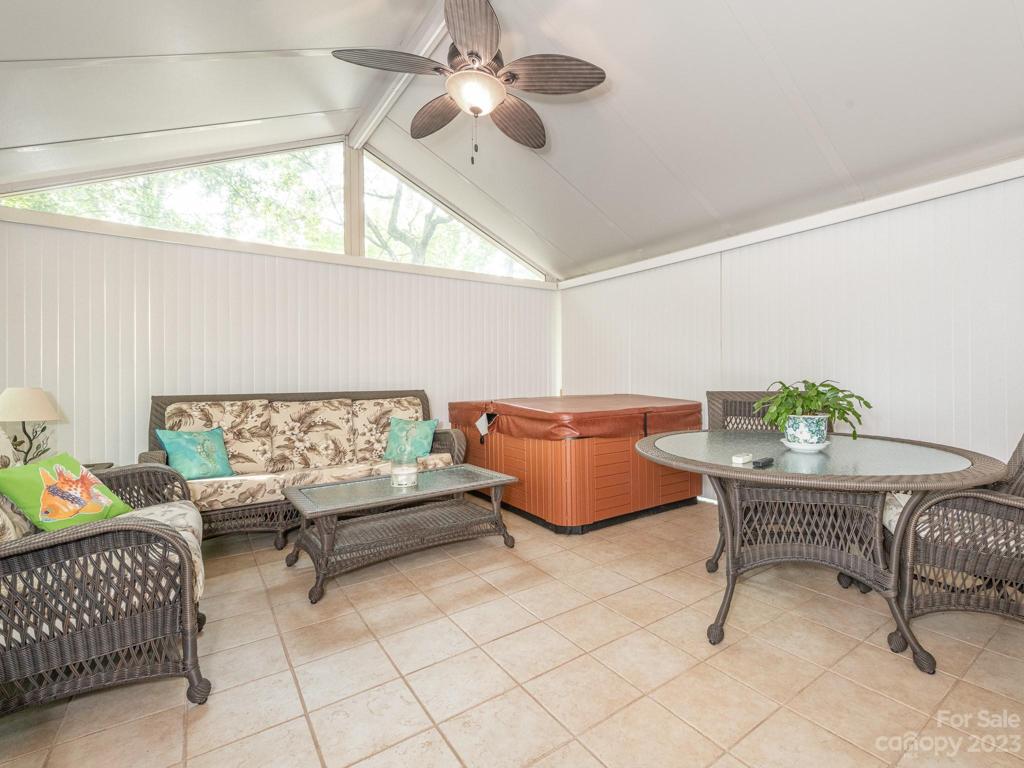 Sunroom with Privacy Blinds