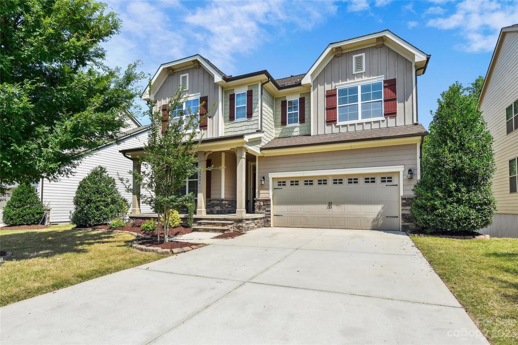 Wide Driveway with 2 car Garage