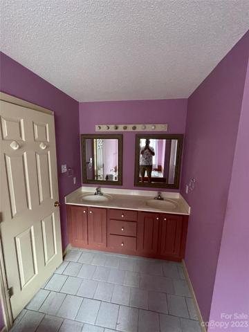 Purple Master Bath dual sink vanity