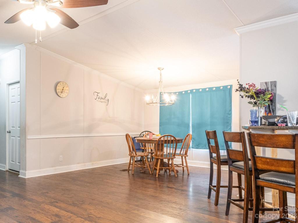 Open Living area to dining area