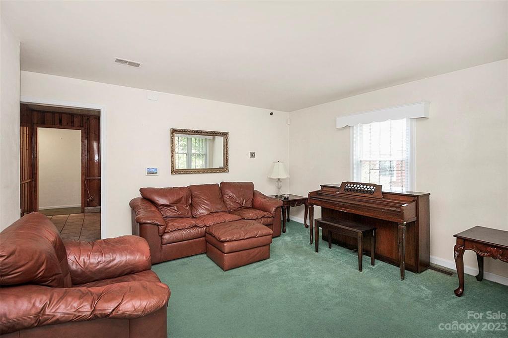 View from living room to kitchen