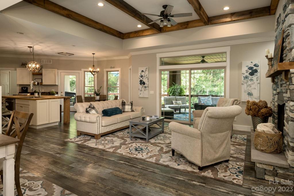 Stunning open floor plan with high-end amenities tastefully blended with the charming features