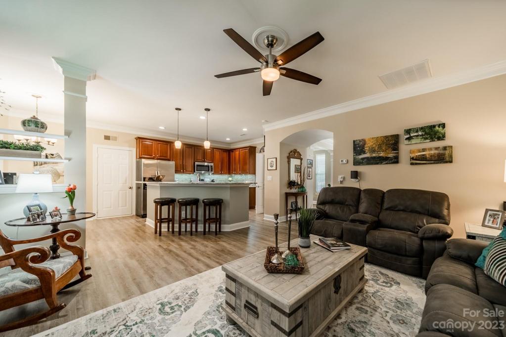 Living Room into Kitchen and Breakfast Nook