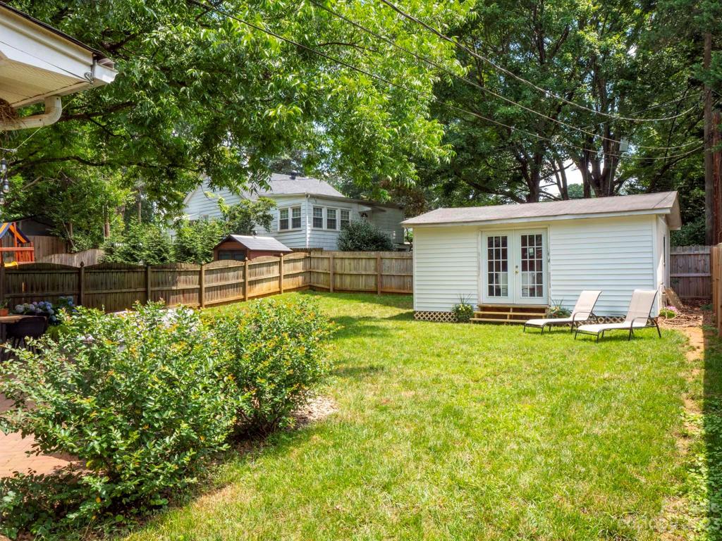 Fully fenced in backyard