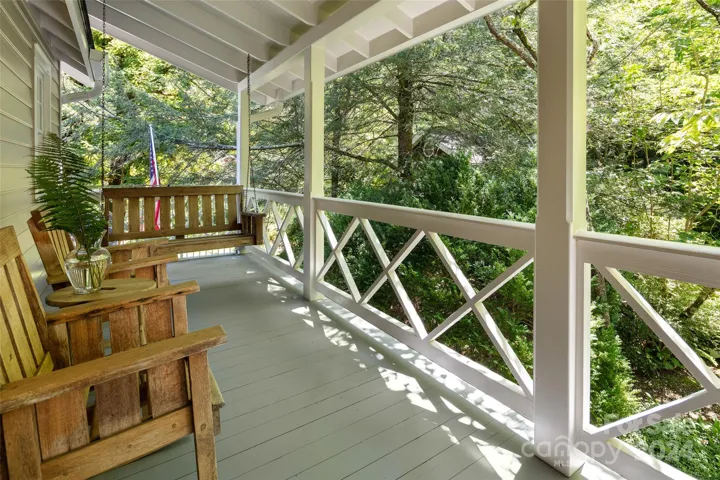Upstairs covered porch.
