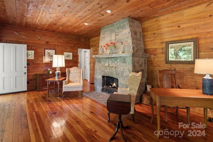 Wood-burning fireplace