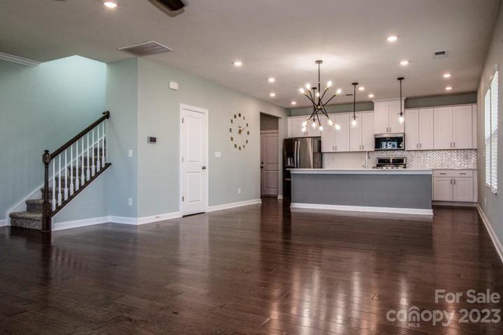 View into the dining area and kitchen
