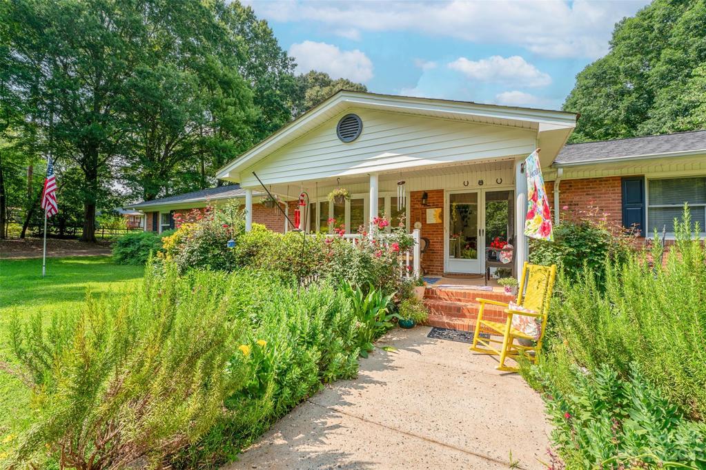 Beautiful plant and flower-lined walkway