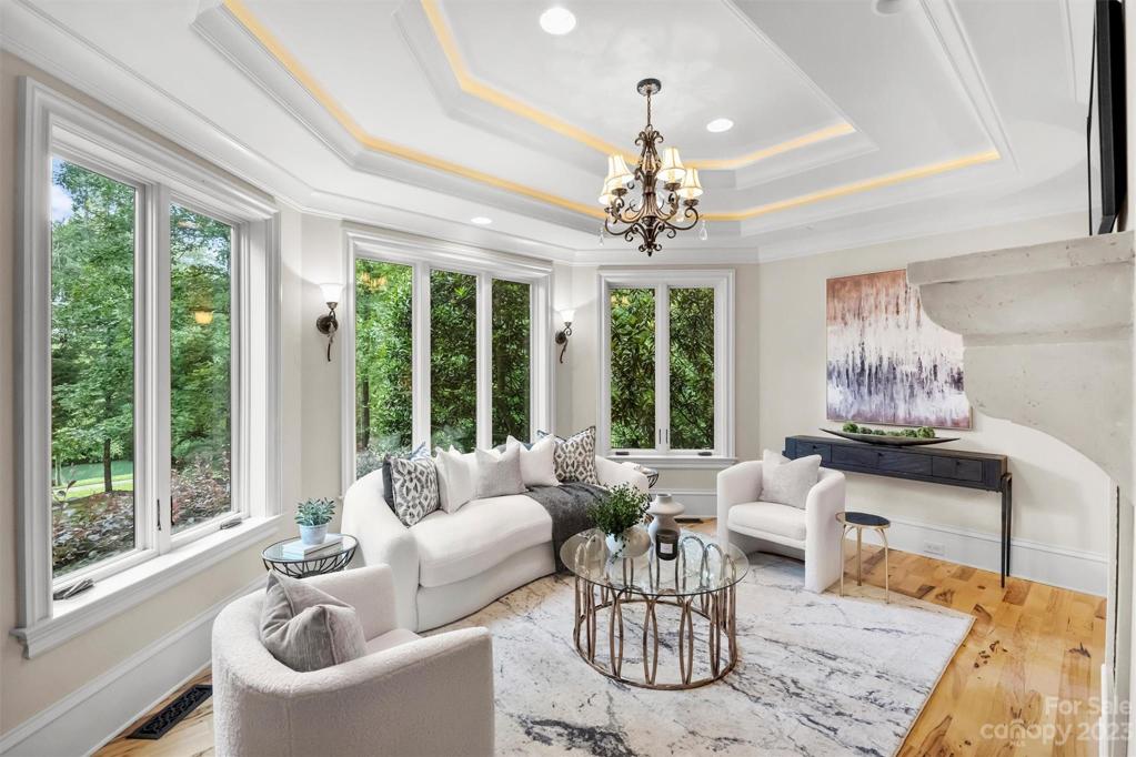 Sitting area in lower level primary bedroom