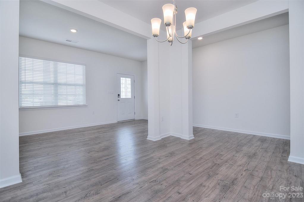 Dining room has multiple access points