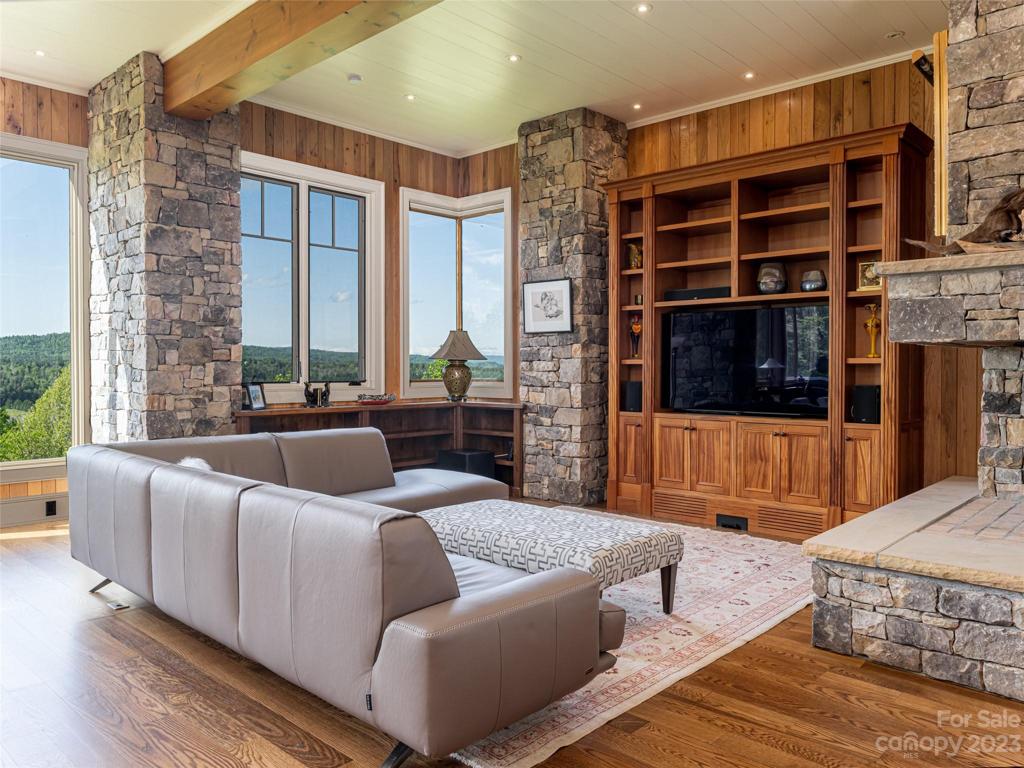 Family room with fireplace