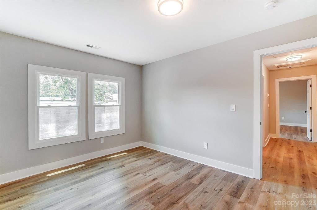 Bedroom two has convenient access to a full bathroom.