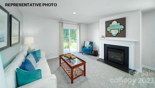 Family room with gas fireplace
