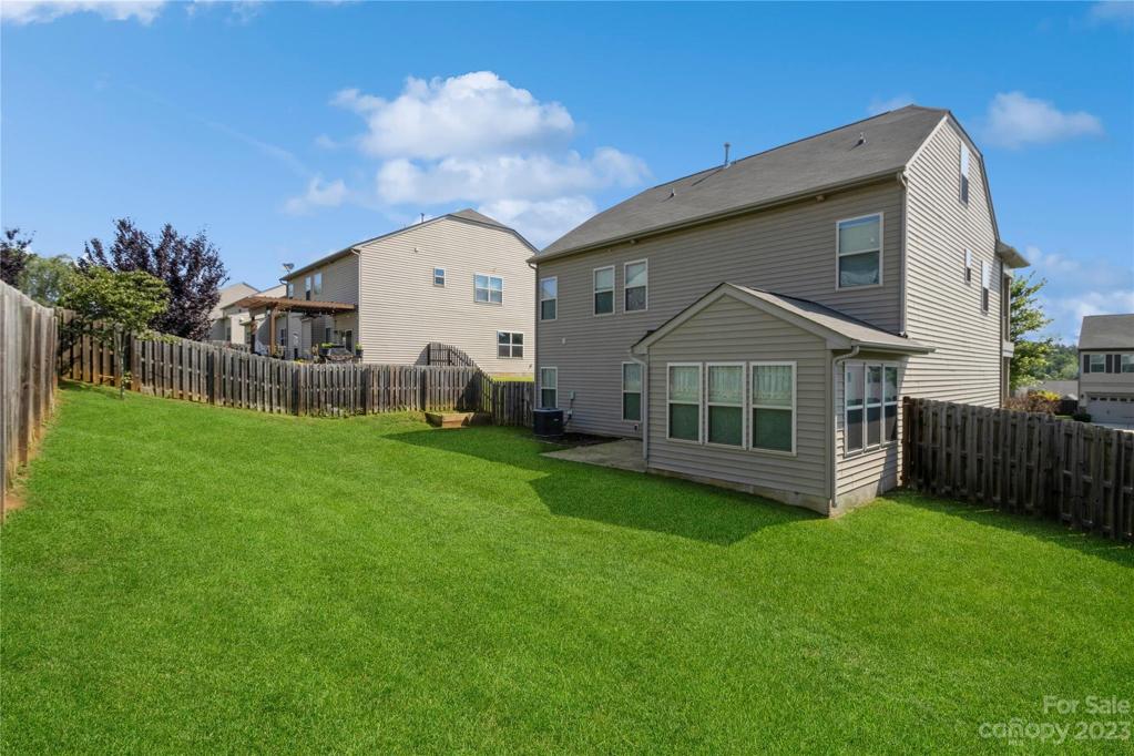 Fenced backyard