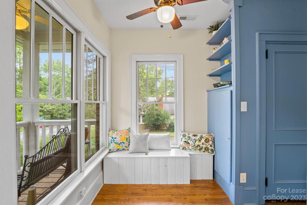 Left of front door, coat closet