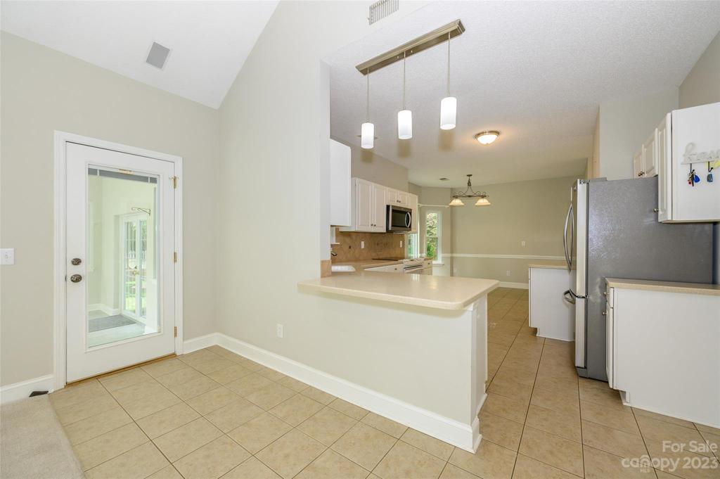 kitchen open to the living space