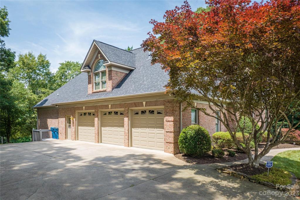 Three Car Garage Driveway View