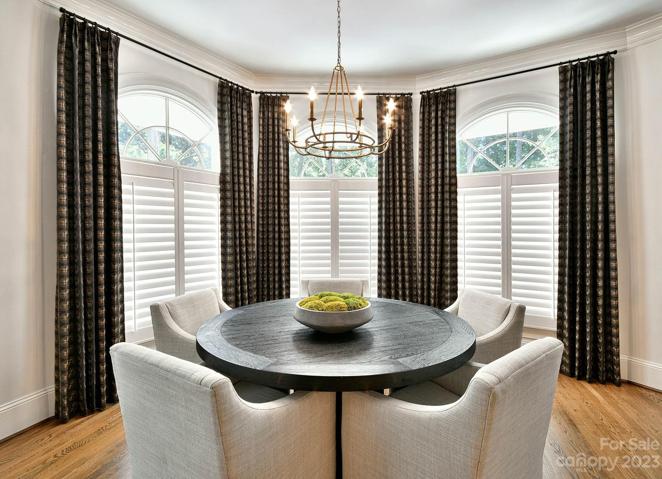 BREAKFAST AREA: Great views of terrace, pool and golf course.