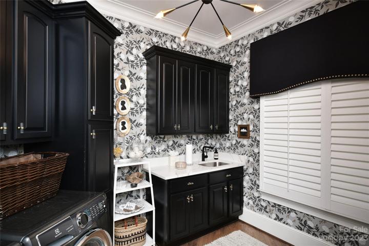 New UTILITY SINK & Faucet, Electrolux® front loading washer & dryer.