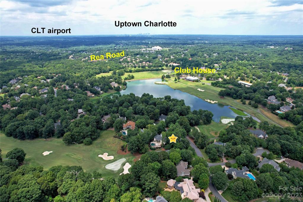 Aerial admiration of the house in Piper Glen Estates.