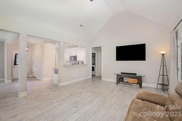 Living Room with High Vaulted Ceiling