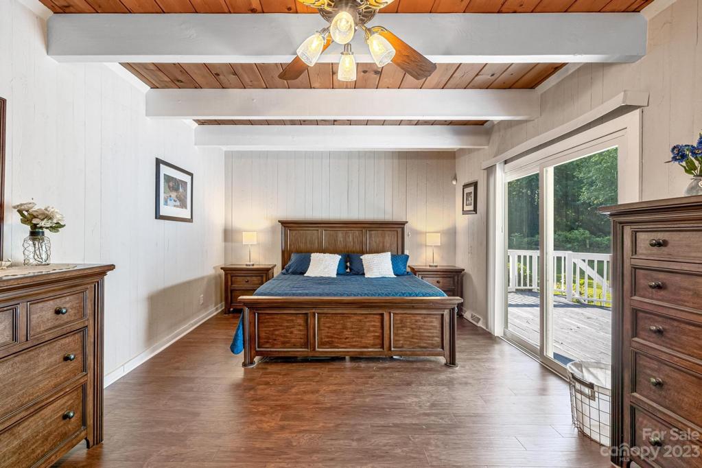 Primary Suite on main level with access to the large deck.