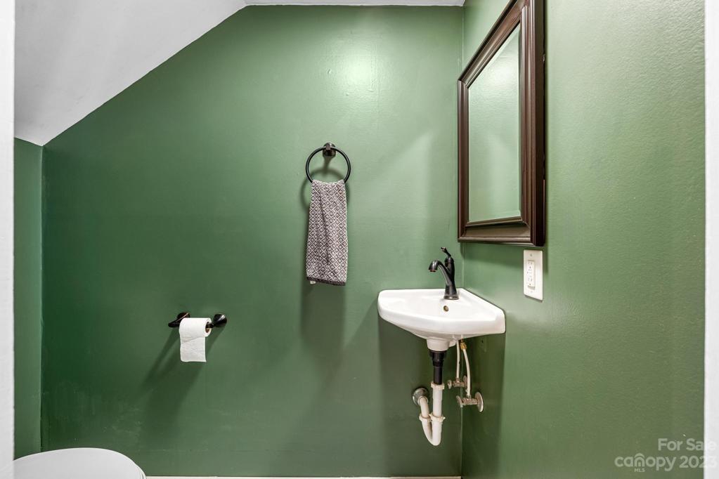 Half bath with vintage sink!