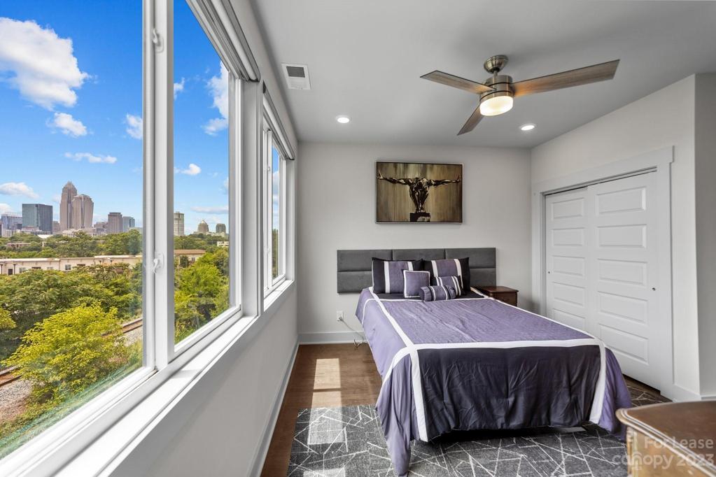 Uptown views from the primary bedroom