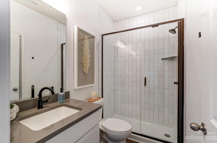 Full bathroom on first floor with upgraded features