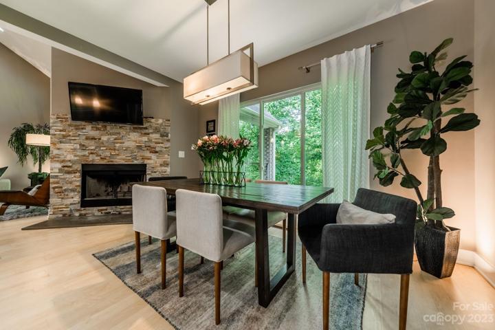 Dining Room with fireplace