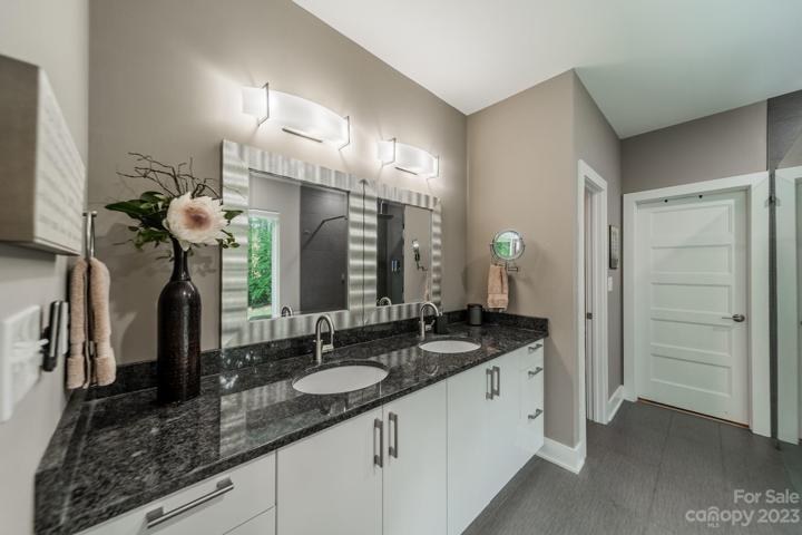 Primary bathroom with dual sinks