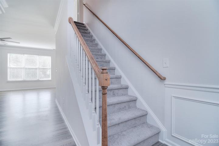 New carpet softens your ascent to the second floor.