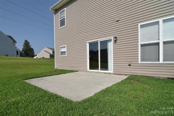 Your patio is accessible through a large sliding door.