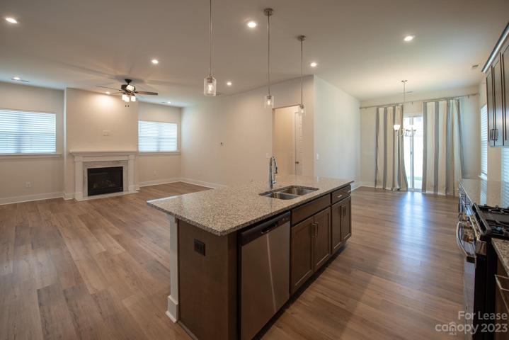 Kitchen opens to living room, great for entertaining