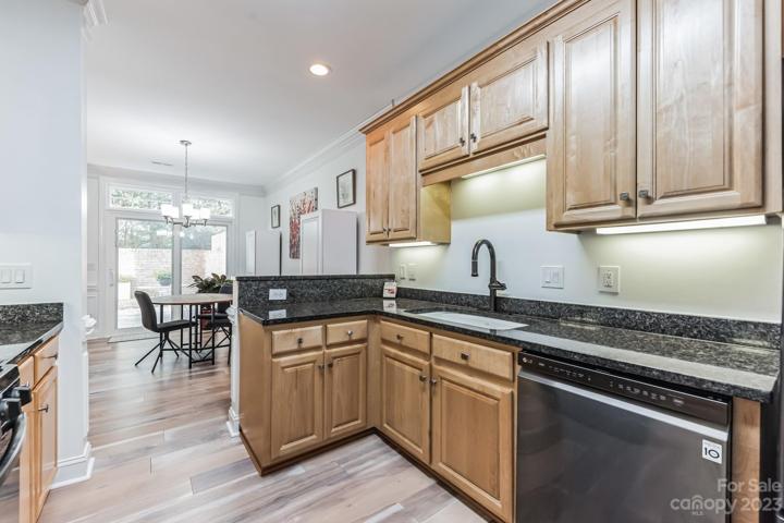 kitchen facing dining area