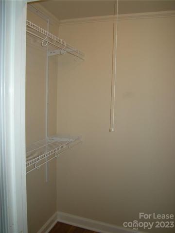 Master Closet with adjustable shelves.
